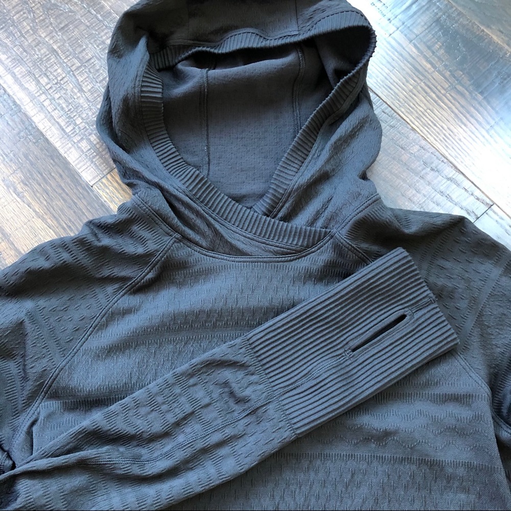 Lululemon Black hooded Long Sleeve Top